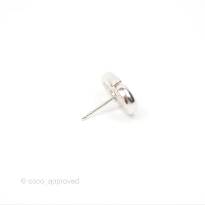 Christian Dior CD Earrings Silver Tone