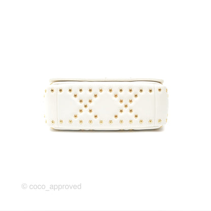 Dior Small Caro Bag Latte Lucky Star White Cannage Lambskin