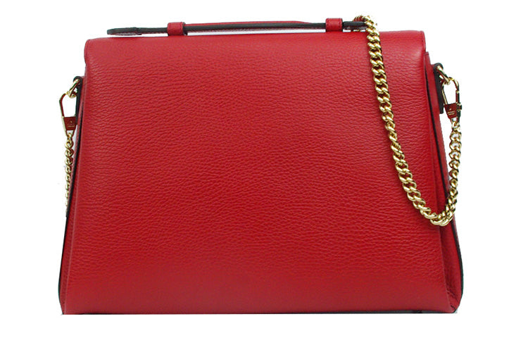 (WMNS) Gucci Double G Buckle Leather Messenger Bag Chain Large Red HandBag 510306-CAO0G-6420