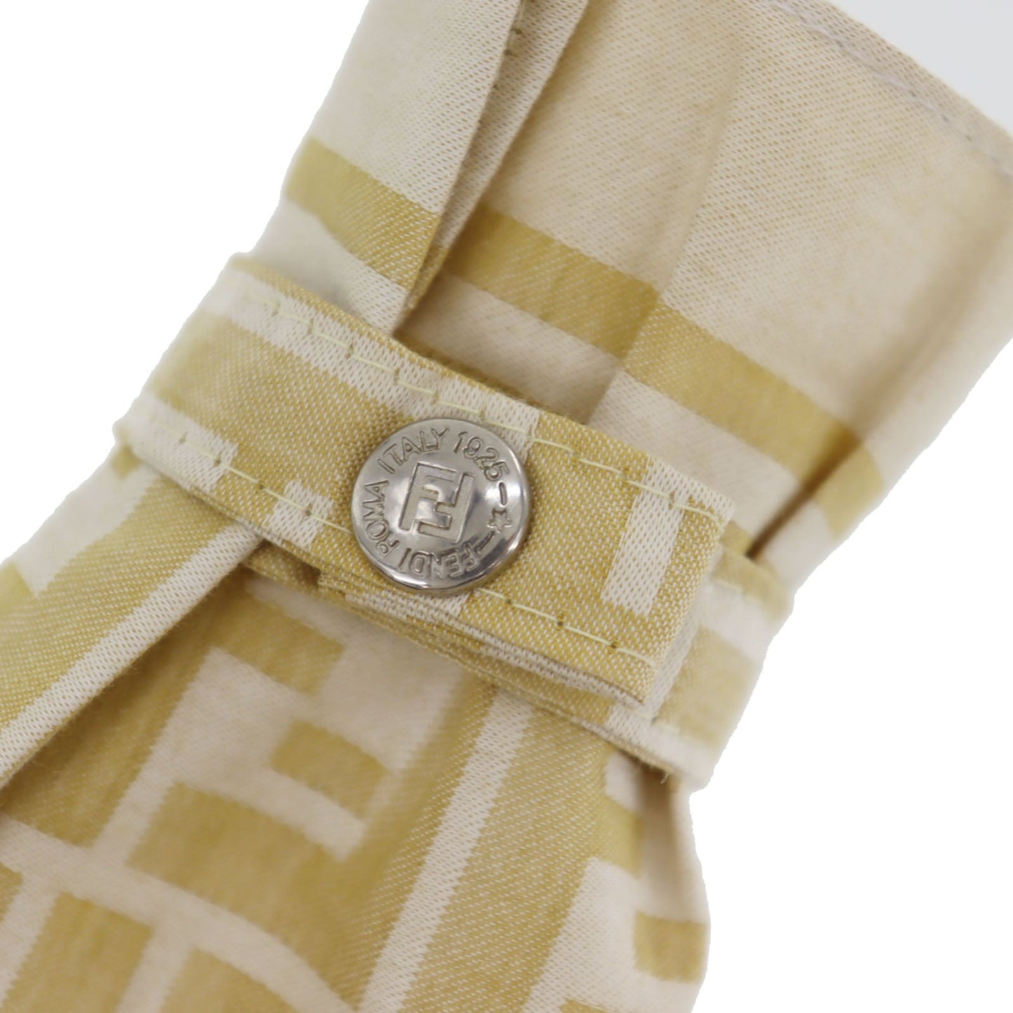 FENDI Zucca  Folding Umbrella Beige Nylon Vintage #EA473