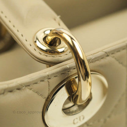Christian Dior Lambskin My ABCDior Lady Dior Matte Beige Gold Hardware