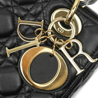 Christian Dior Lambskin My ABCDior Lady Dior Black Gold Hardware