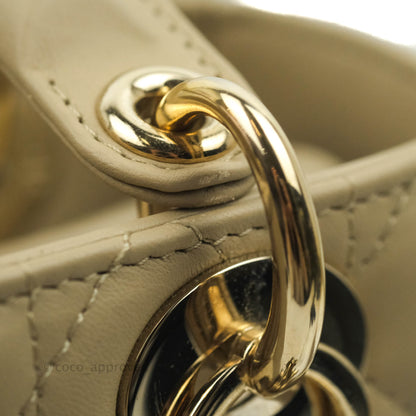 Christian Dior Lambskin My ABCDior Lady Dior Matte Beige Gold Hardware