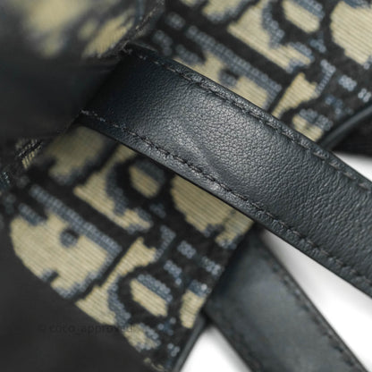 Christian Dior Blue Oblique Jacquard Saddle Belt Bag