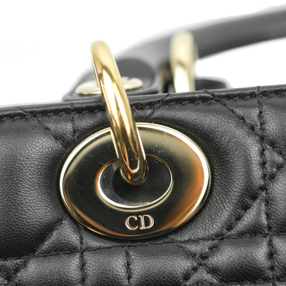 Christian Dior Lambskin My ABCDior Lady Dior Black Gold Hardware