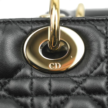Christian Dior Lambskin My ABCDior Lady Dior Black Gold Hardware