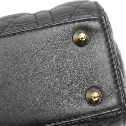 Christian Dior Lambskin My ABCDior Lady Dior Black Gold Hardware