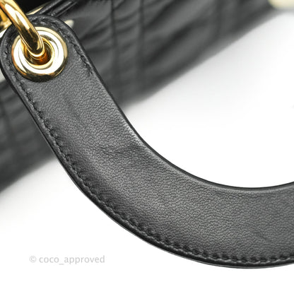 Christian Dior Lambskin My ABCDior Lady Dior Black Gold Hardware
