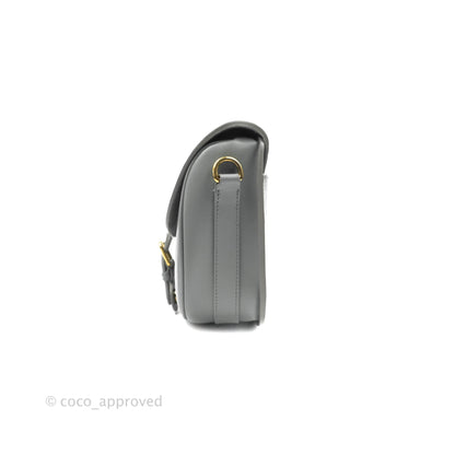 Christian Dior Box Calfskin Medium Bobby Flap Stone Grey