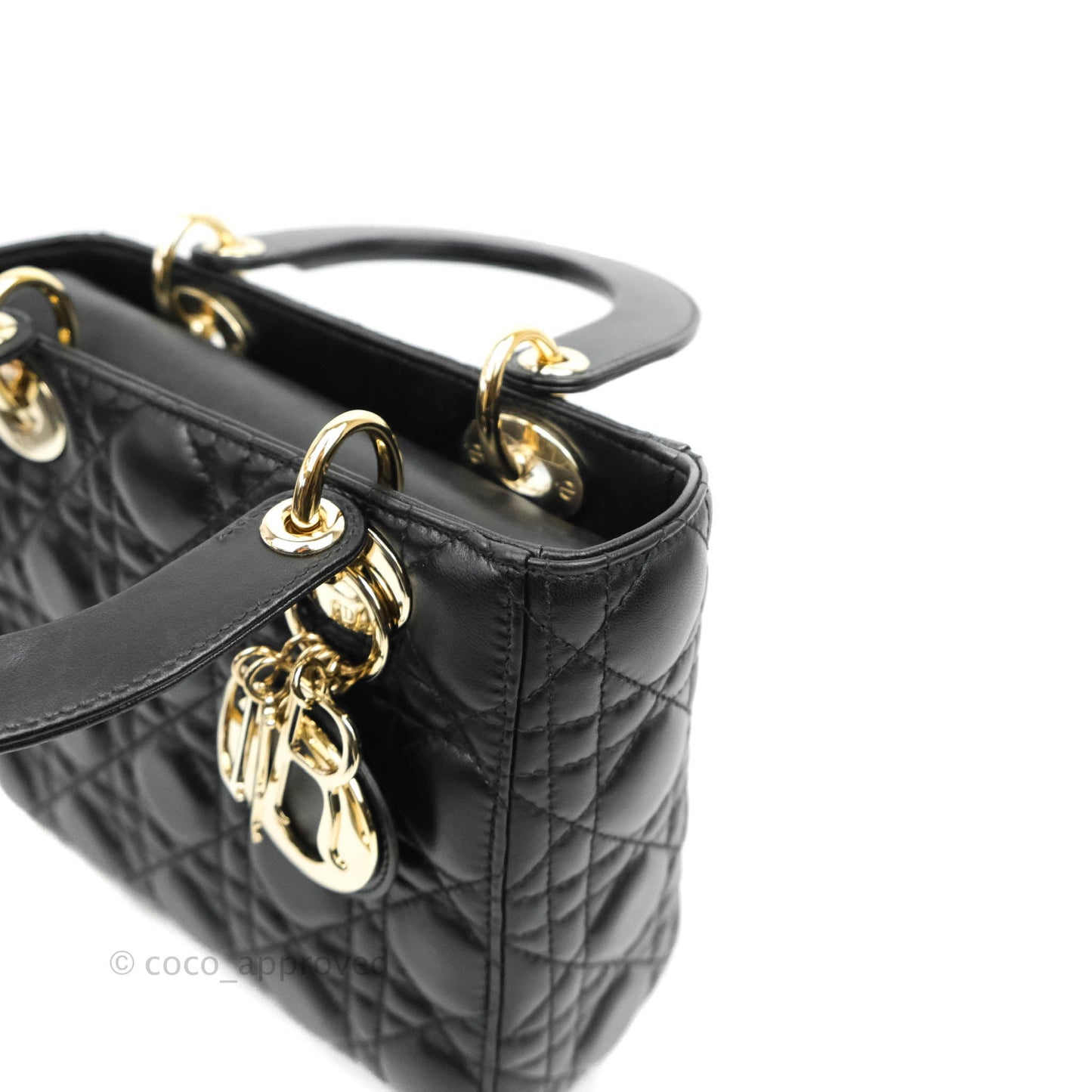 Christian Dior Lambskin My ABCDior Lady Dior Black Gold Hardware