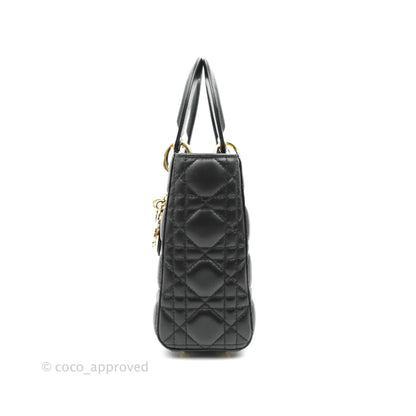 Christian Dior Lambskin My ABCDior Lady Dior Black Gold Hardware