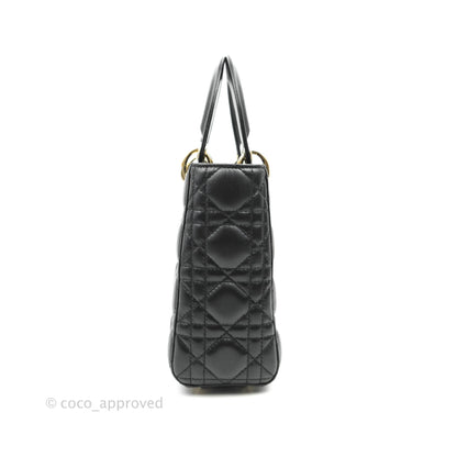 Christian Dior Lambskin My ABCDior Lady Dior Black Gold Hardware