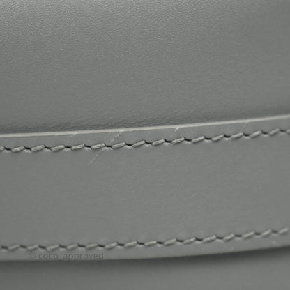 Christian Dior Box Calfskin Medium Bobby Flap Stone Grey