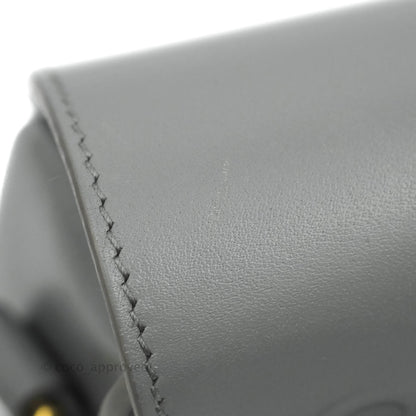Christian Dior Box Calfskin Medium Bobby Flap Stone Grey