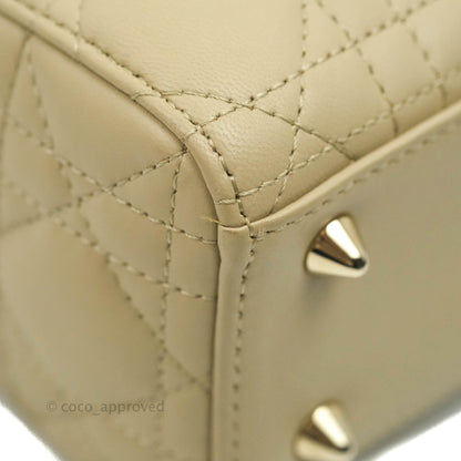 Christian Dior Lambskin My ABCDior Lady Dior Matte Beige Gold Hardware