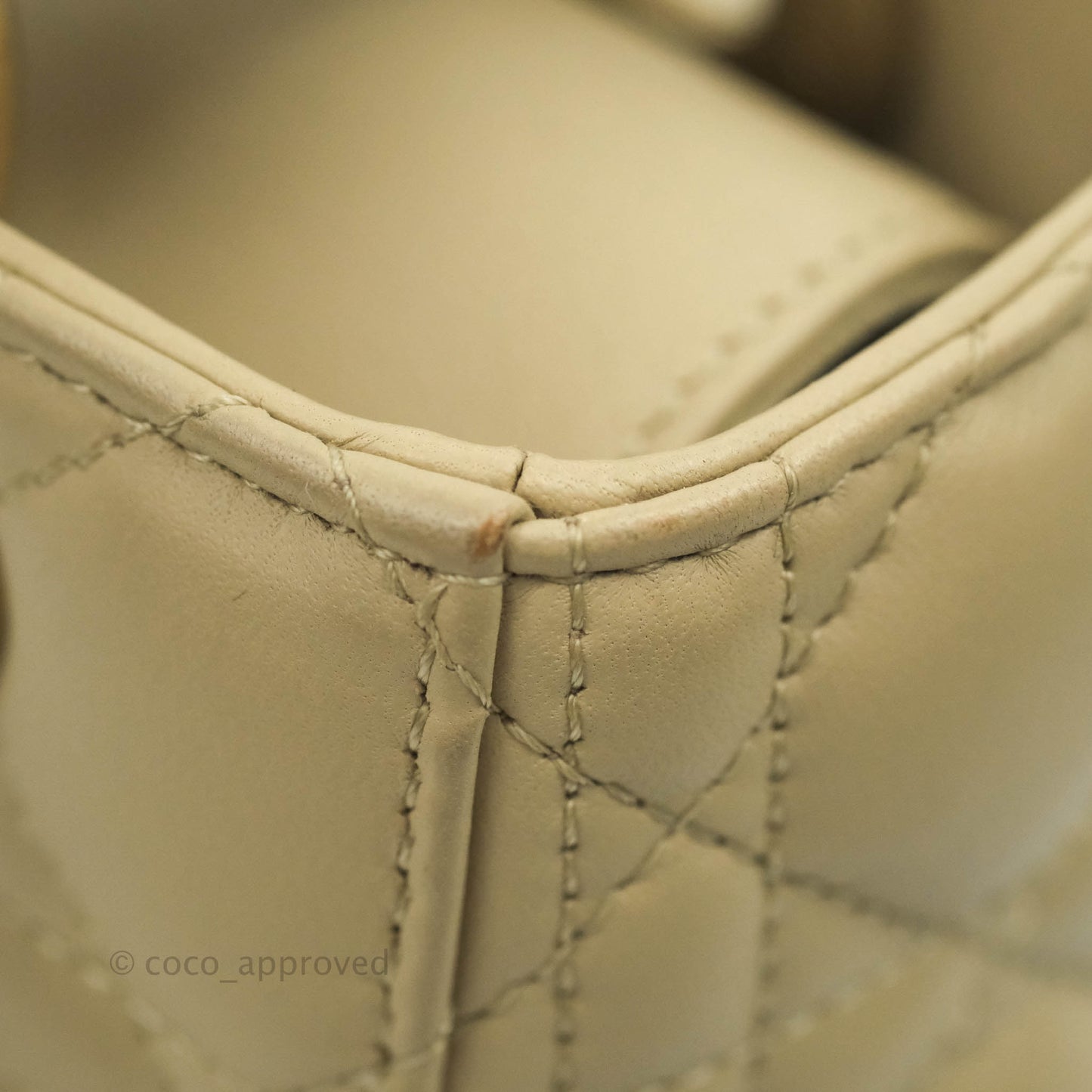 Christian Dior Lambskin My ABCDior Lady Dior Matte Beige Gold Hardware