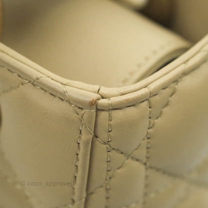 Christian Dior Lambskin My ABCDior Lady Dior Matte Beige Gold Hardware