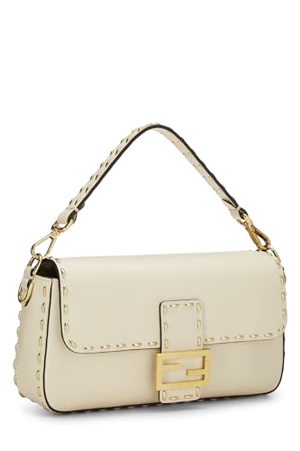 Fendi,  Beige Selleria Convertible Baguette Medium, Beige