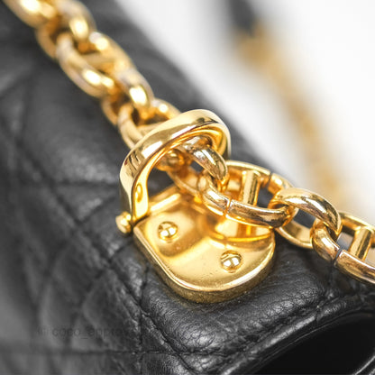 Christian Dior Small Caro Bag Black Supple Cannage Calfskin