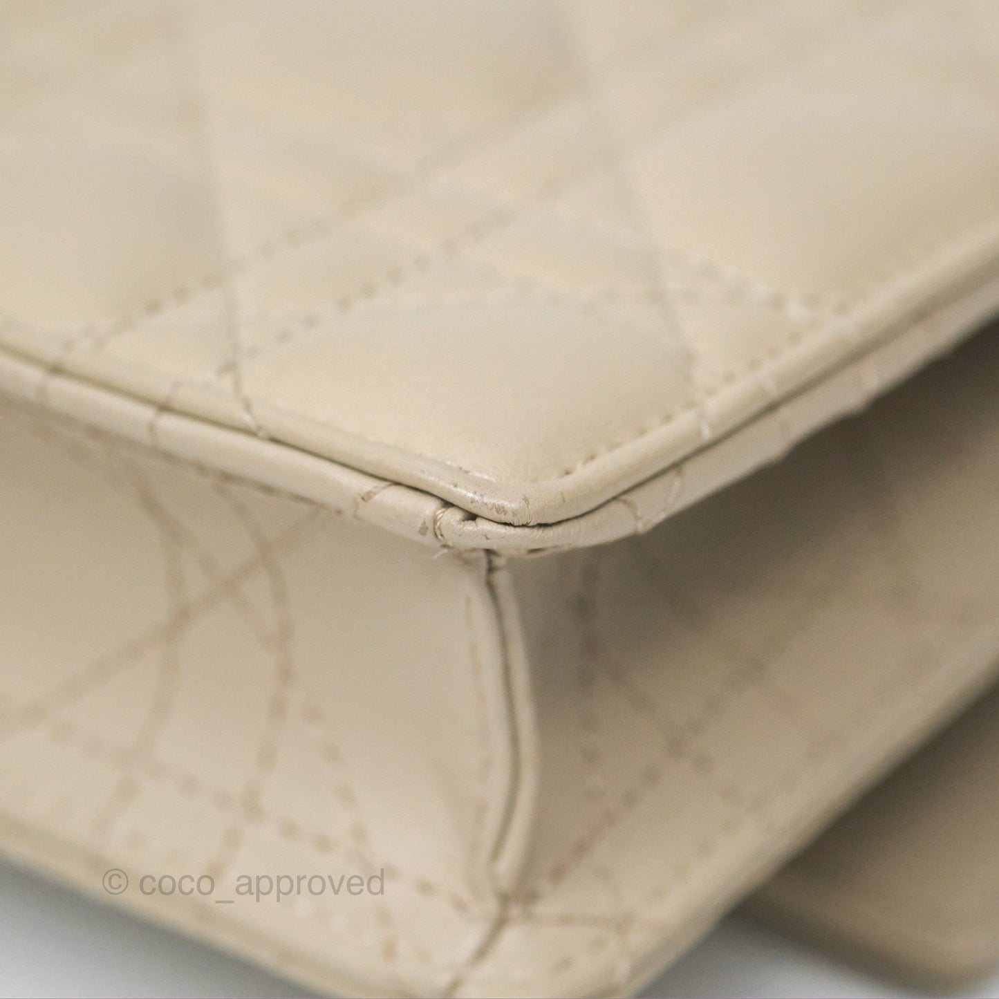Christian Dior My Dior Daily Chain Pouch Sand-Colored Cannage Lambskin Gold Hardware