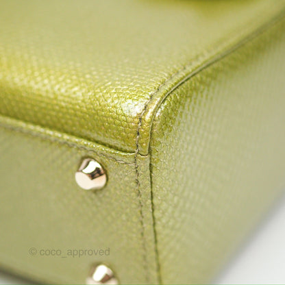 Dior Mini Lady Dior Green Metallic Lizard Gold Hardware