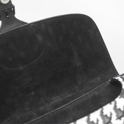 Christian Dior Bobby East-West Bag Black And White Houndstooth Embossed Calfskin