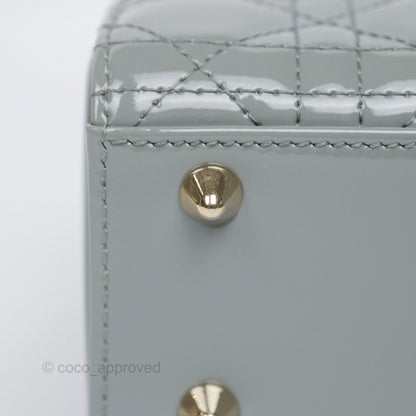 Christian Dior Lady Dior Grey Patent Gold Hardware