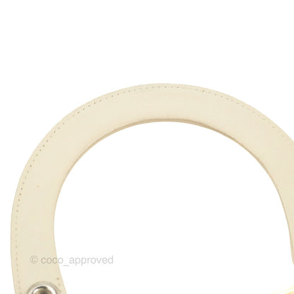 Christian Dior Lady Dior White Studded Light Beige Silver Hardware