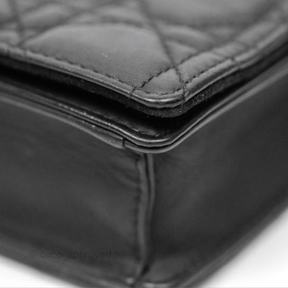 Christian Dior Lady Dior Small Clutch with Chain Lambskin So Black