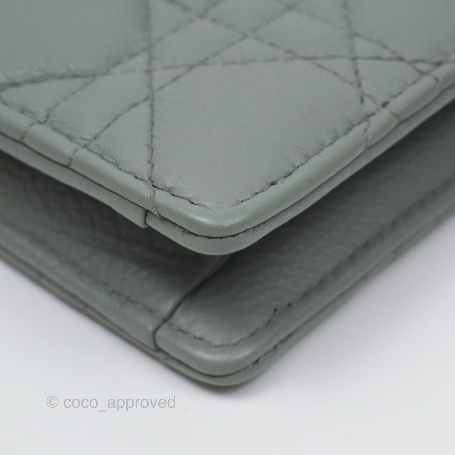 Christian Dior Dior Caro Every Dior Pouch Stone Gray Cannage Calfskin