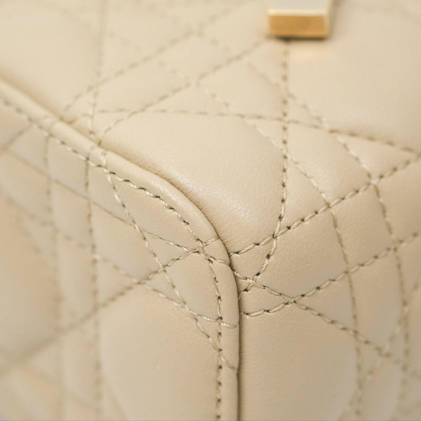 Christian Dior Micro Lady Dior Vanity Case Beige Cannage Lambskin