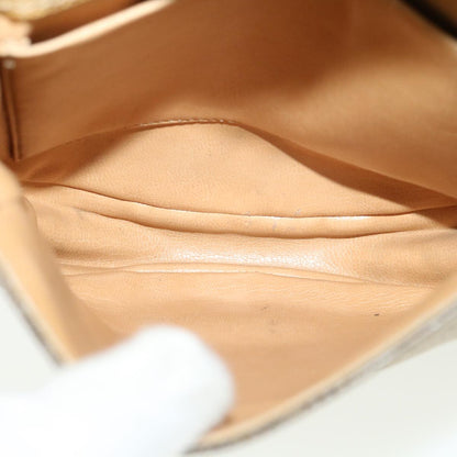 Celine Macadam Canvas Shoulder Bag PVC Leather Beige  35355