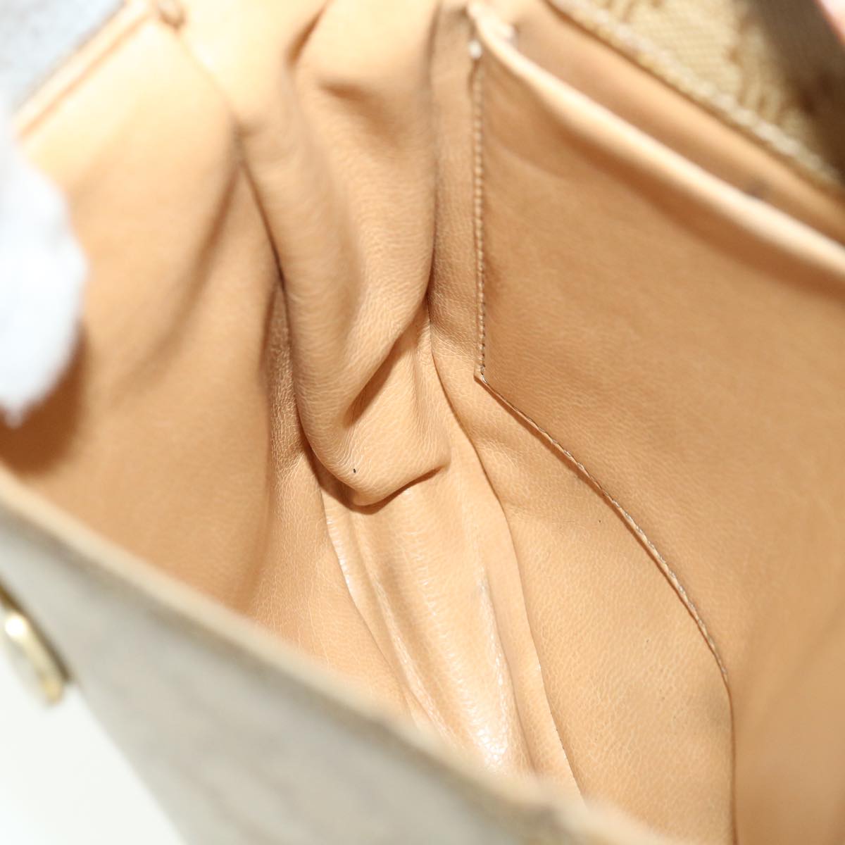Celine Macadam Canvas Shoulder Bag PVC Leather Beige  35355