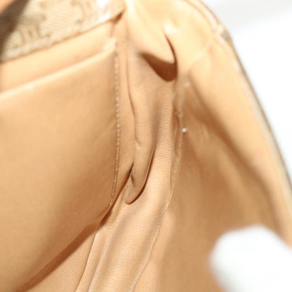 Celine Macadam Canvas Shoulder Bag PVC Leather Beige  35355