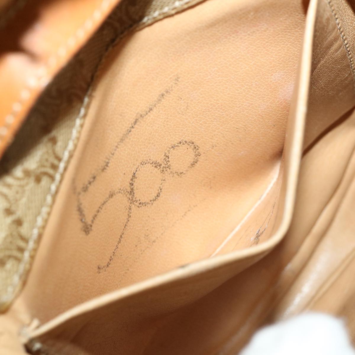 Celine Macadam Canvas Shoulder Bag PVC Leather Beige  35355