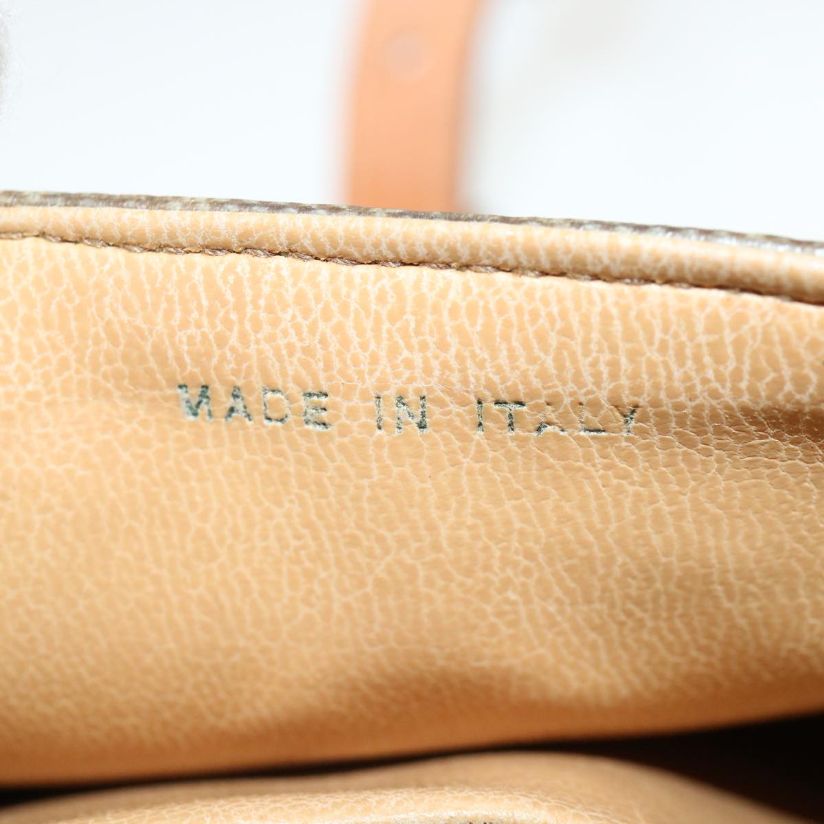 Celine Macadam Canvas Shoulder Bag PVC Leather Beige  35355