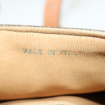 Celine Macadam Canvas Shoulder Bag PVC Leather Beige  35355
