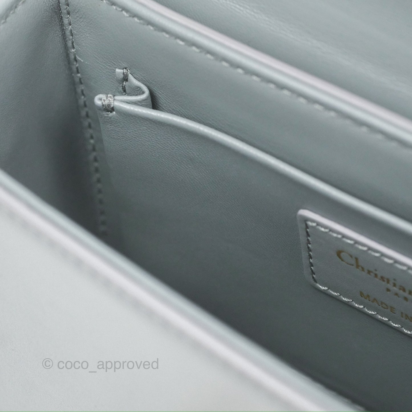 Christian Dior 30 Montaigne Box Bag Grey Calfskin