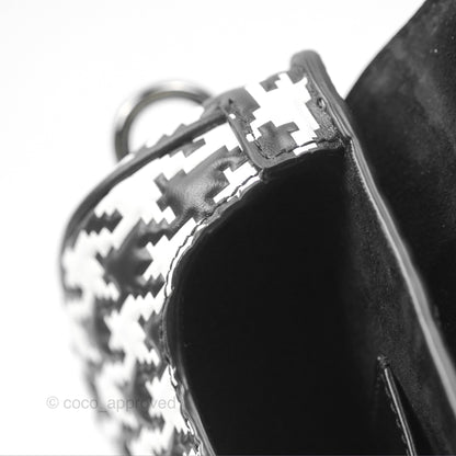 Christian Dior Bobby East-West Bag Black And White Houndstooth Embossed Calfskin