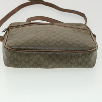 Celine Macadam Canvas Shoulder Bag PVC Leather Beige  37414
