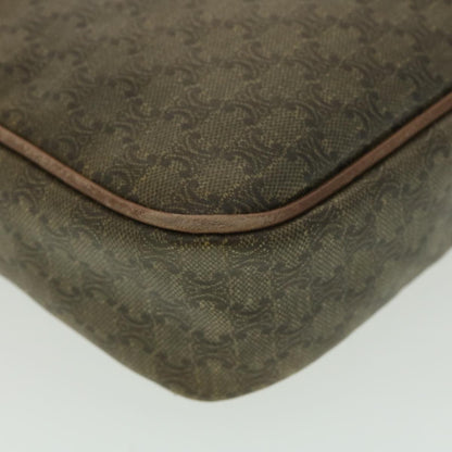 Celine Macadam Canvas Shoulder Bag PVC Leather Beige  37414