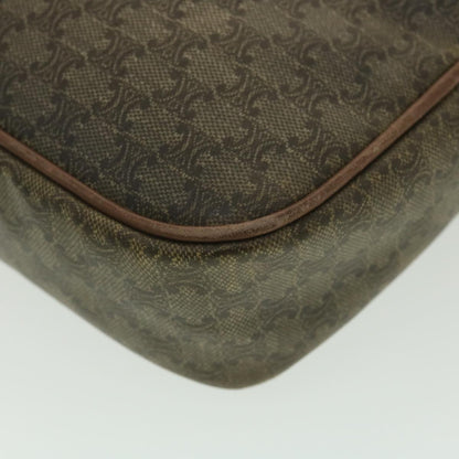 Celine Macadam Canvas Shoulder Bag PVC Leather Beige  37414
