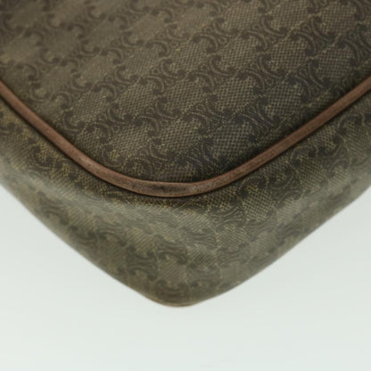 Celine Macadam Canvas Shoulder Bag PVC Leather Beige  37414