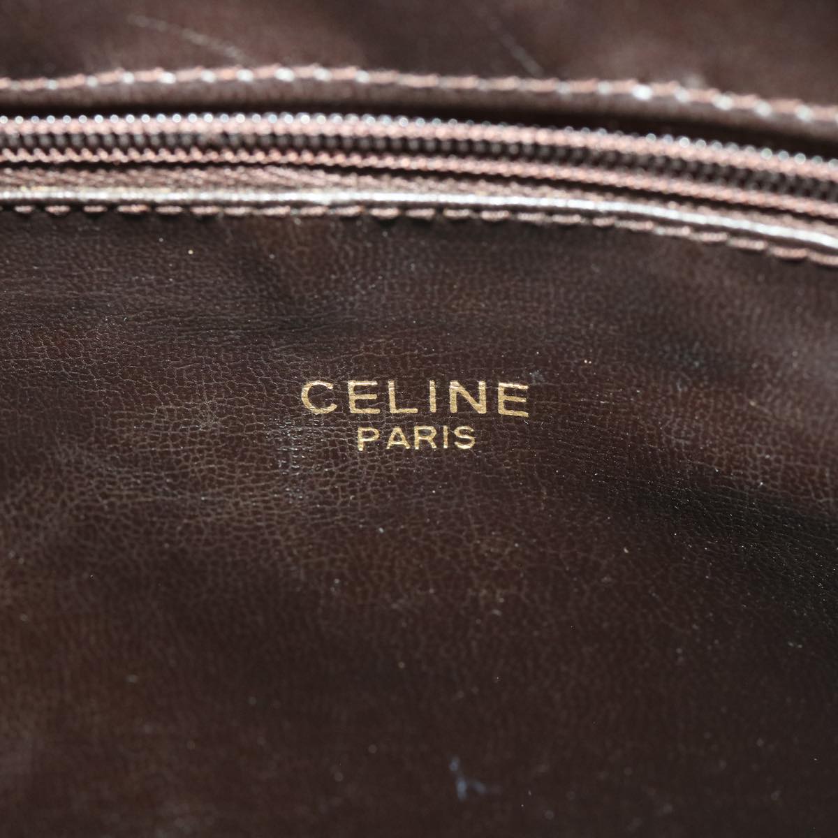 Celine Macadam Canvas Shoulder Bag PVC Leather Beige  37414