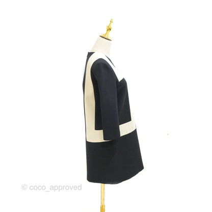 Christian Dior Black White Wool Silk Dress 2019AW Size 34