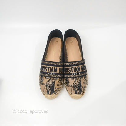 Dior Granville Espadrille Plan De Paris Beige Black Size 37.5