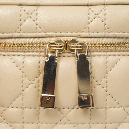 Christian Dior Micro Lady Dior Vanity Case Beige Cannage Lambskin