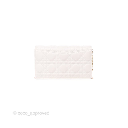 Dior Caro Pouch With Chain Latte Supple Cannage Calfskin