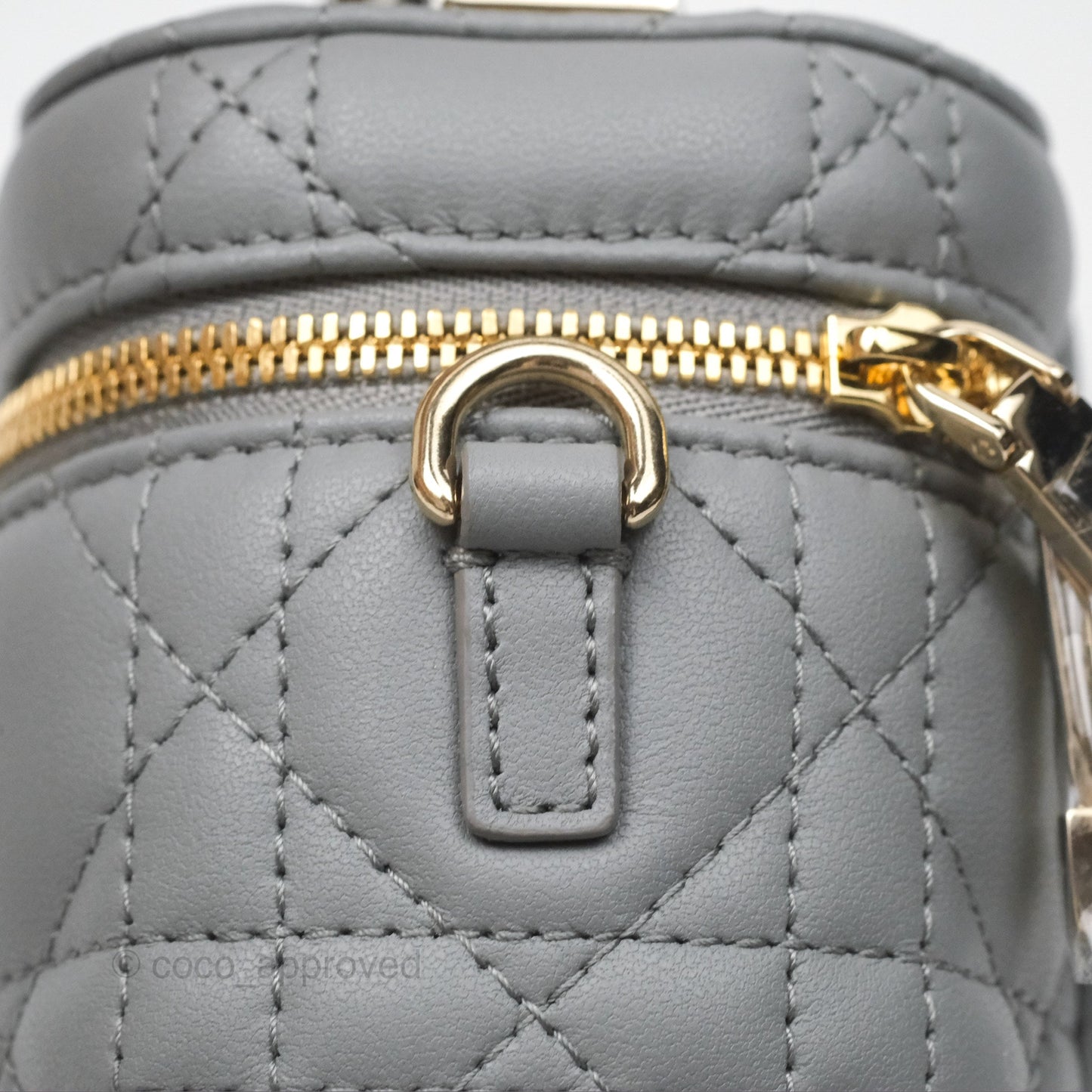 Christian Dior Micro Lady Dior Vanity Case Grey Cannage Lambskin