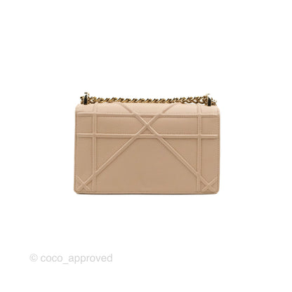 Christian Dior Small Diorama Calfskin Flap Bag Nude Pink Gold Hardware